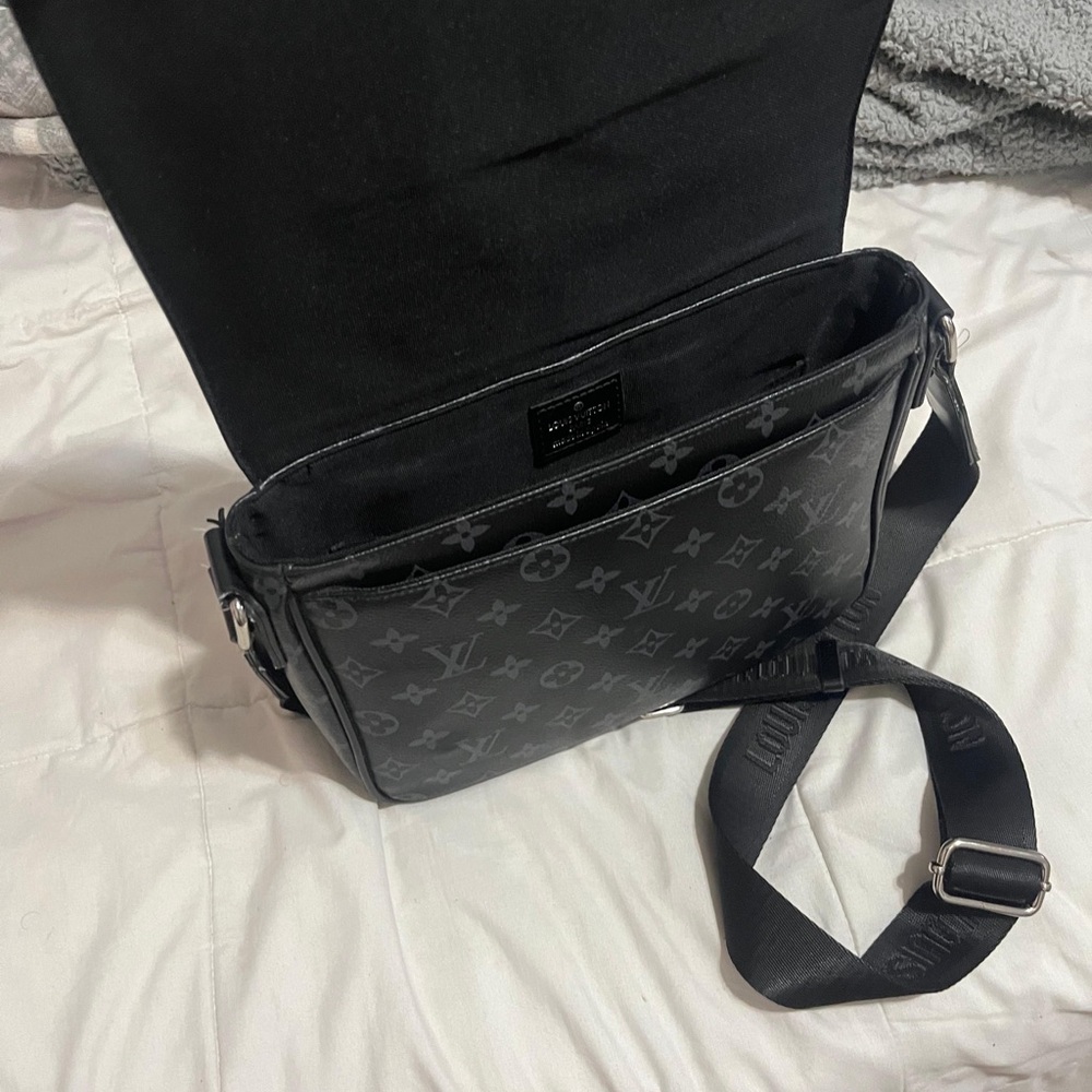 Louis Vuitton Black and Gray Monogram Crossbody Bag